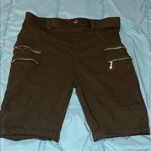 Thrill Brown Capris with Gold Accents